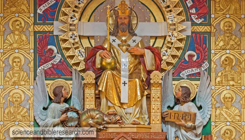 Christ the King statue in Vienna, Austria by architect Richard Jordan and artist Ludwig Schadler from year 1933 in Carmelites church in Dobling (Photo by sedmak)