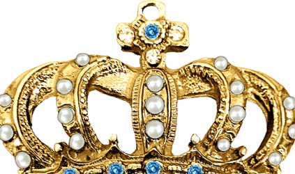 Gold crown with stone vintage ornate blue stone king (Photo by kadirgul)