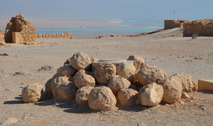 Roman catapult stones (Photo by Carole Raddato)