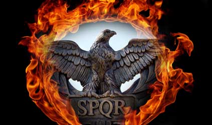 Scepter with an eagle and the letters SPQR (Senatus Populus Romanus). Icon government of ancient Rome (Photo by angellodeco)