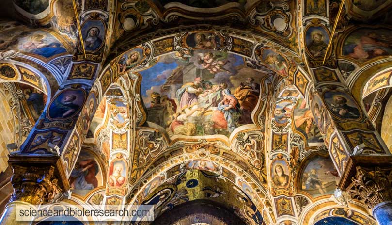 Interior of the famous church Santa Maria dell Ammiraglio on June 26 2013 in Palermo in Sicily, Italy (Photo by AndreasZerndl)